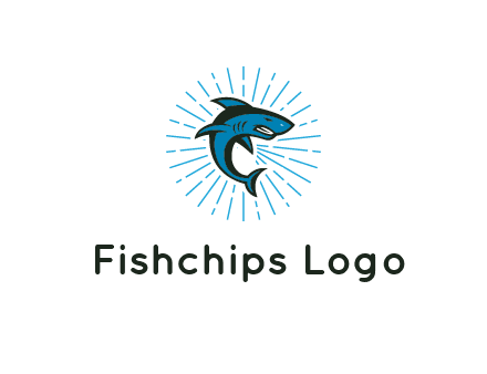 spark in circle behind angry shark 