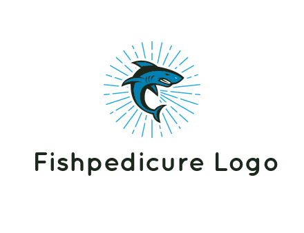 spark in circle behind angry shark 