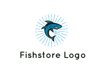 spark in circle behind angry shark 