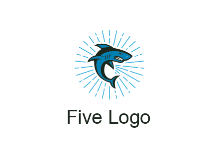 spark in circle behind angry shark 