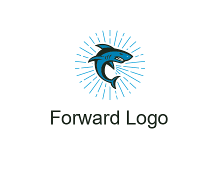 spark in circle behind angry shark 