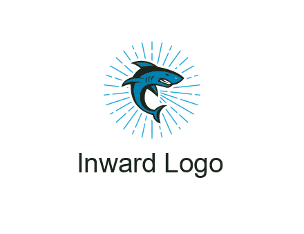 spark in circle behind angry shark 
