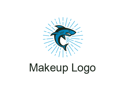 spark in circle behind angry shark 