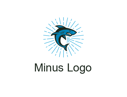 spark in circle behind angry shark 
