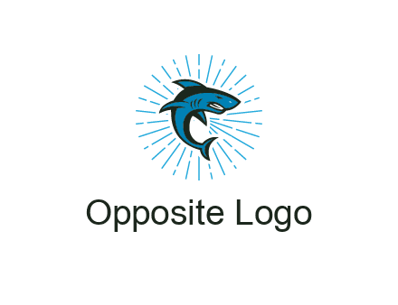 spark in circle behind angry shark 