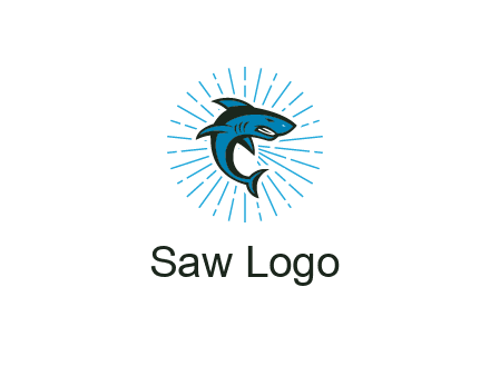spark in circle behind angry shark 