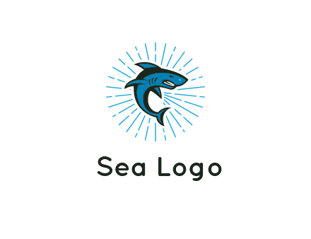 spark in circle behind angry shark 