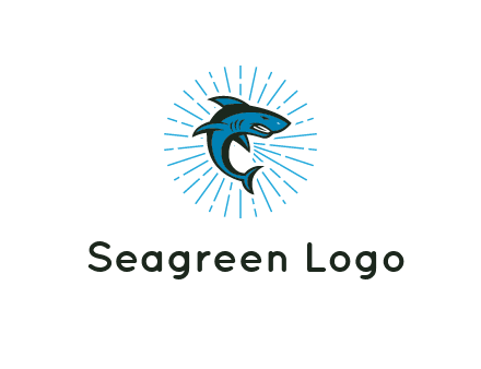 spark in circle behind angry shark 