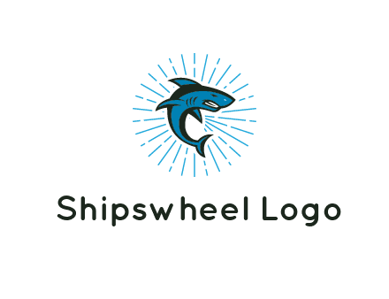 spark in circle behind angry shark 