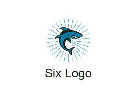 spark in circle behind angry shark 