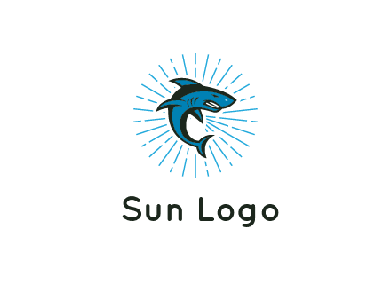spark in circle behind angry shark 