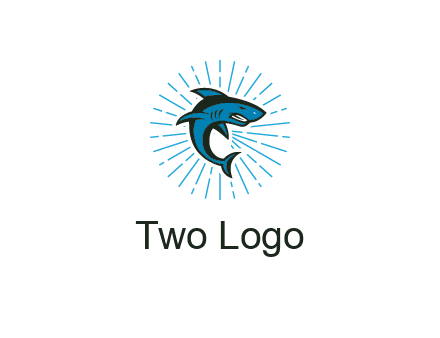spark in circle behind angry shark 