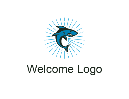 spark in circle behind angry shark 
