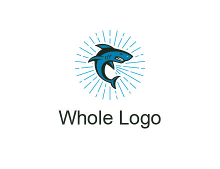 spark in circle behind angry shark 