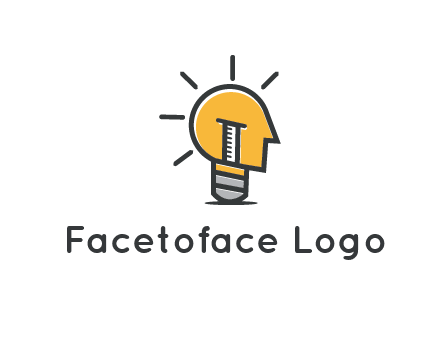 abstract face forming light bulb