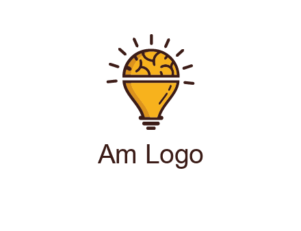 light bulb with brain