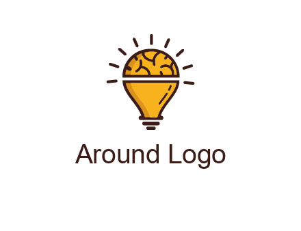 light bulb with brain