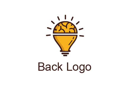 light bulb with brain
