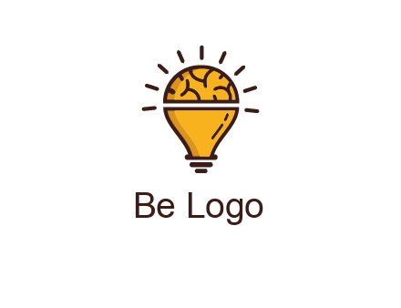 light bulb with brain