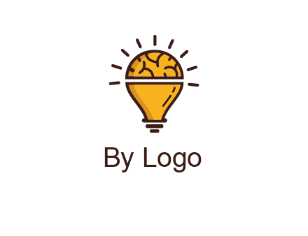 light bulb with brain