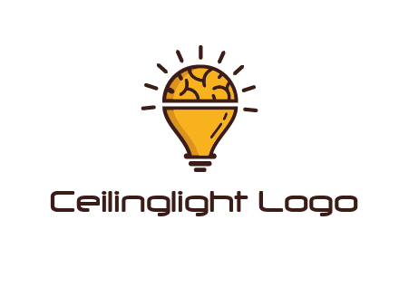 light bulb with brain