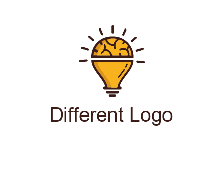 light bulb with brain