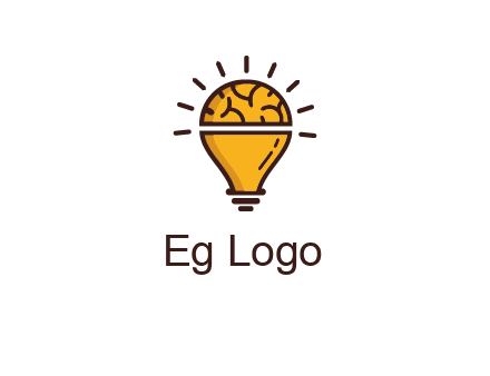 light bulb with brain