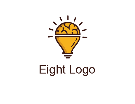 light bulb with brain
