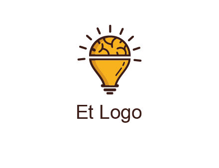 light bulb with brain
