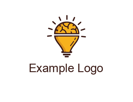 light bulb with brain