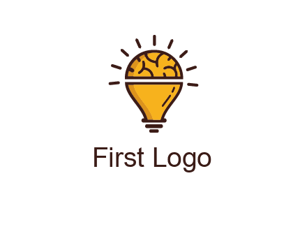 light bulb with brain