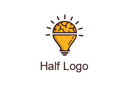 light bulb with brain