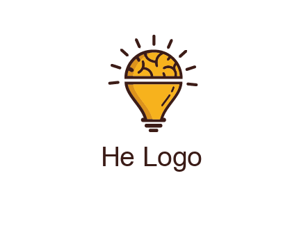 light bulb with brain