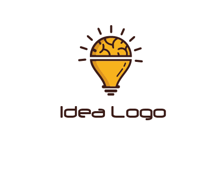 light bulb with brain