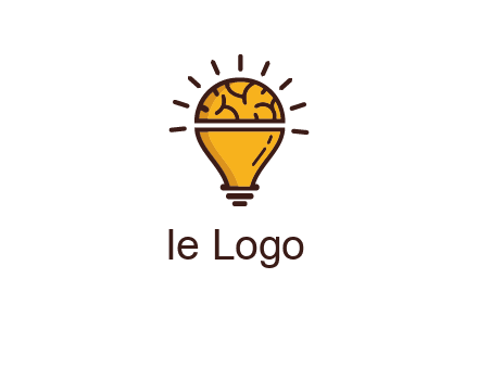 light bulb with brain