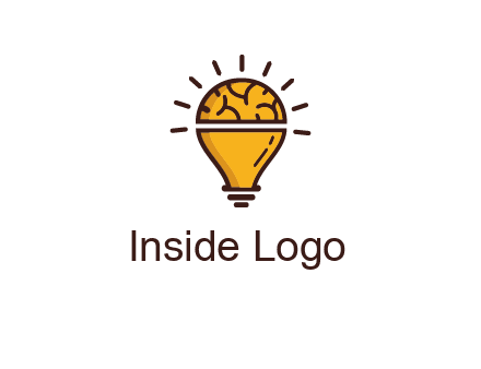 light bulb with brain
