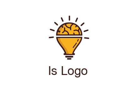 light bulb with brain