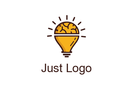 light bulb with brain