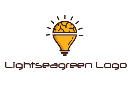 light bulb with brain