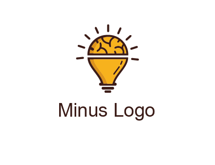 light bulb with brain