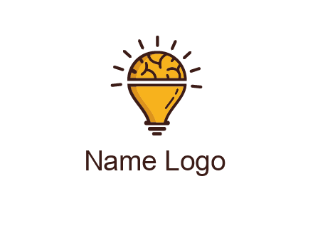 light bulb with brain