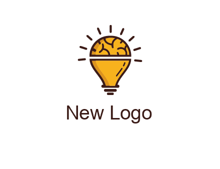 light bulb with brain