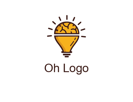 light bulb with brain