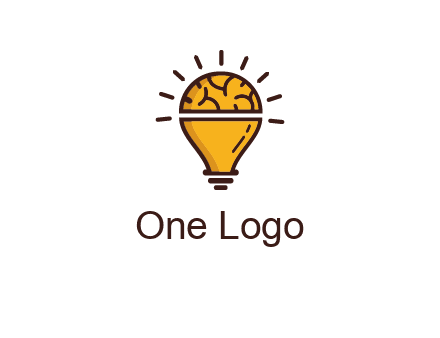 light bulb with brain