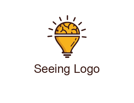 light bulb with brain