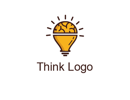 light bulb with brain