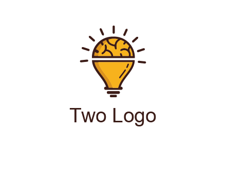 light bulb with brain