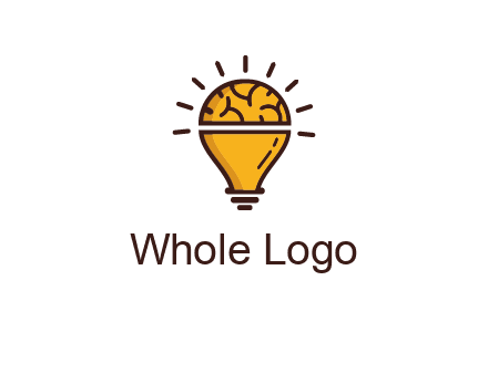 light bulb with brain