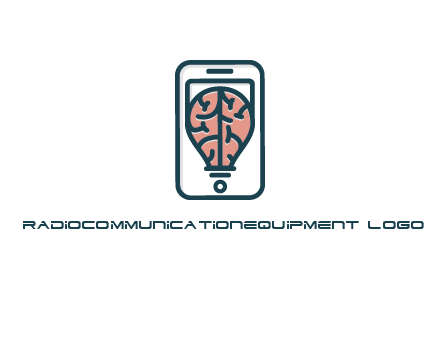 line art brain in smartphone