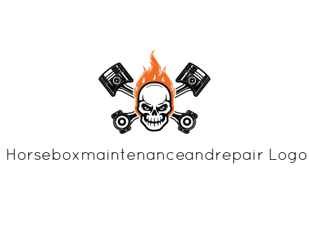 pistons behind skull on fire